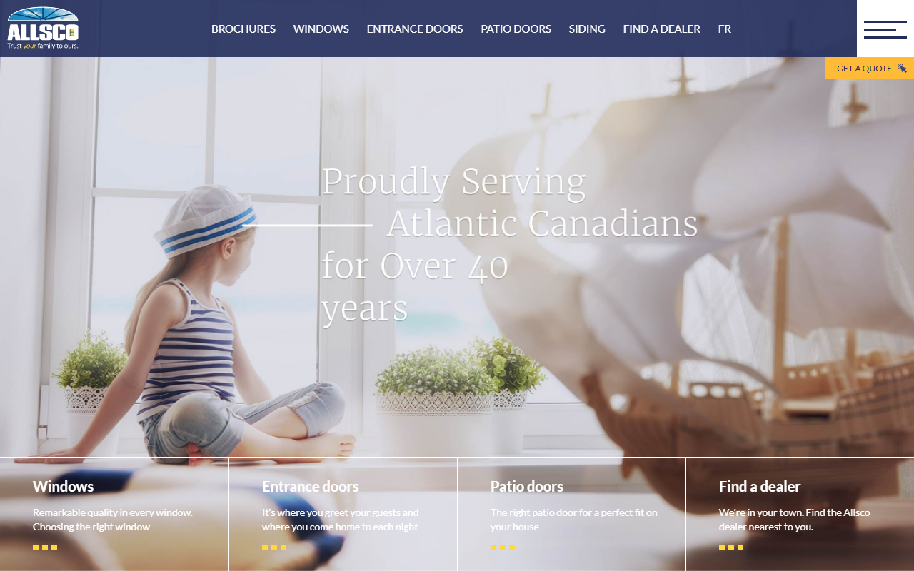 Allsco Windows & Doors website