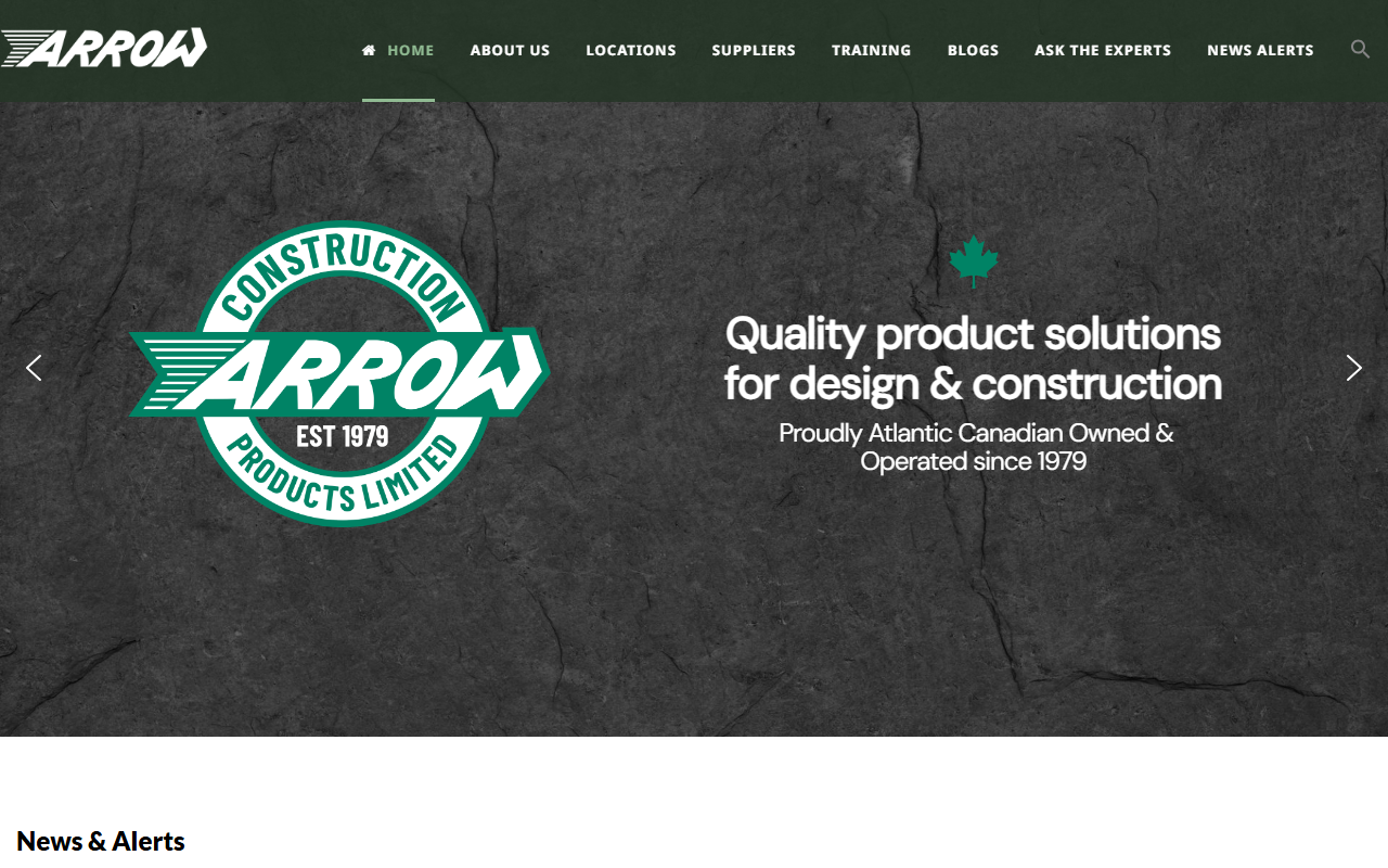 Arrow Construction Products Limited website