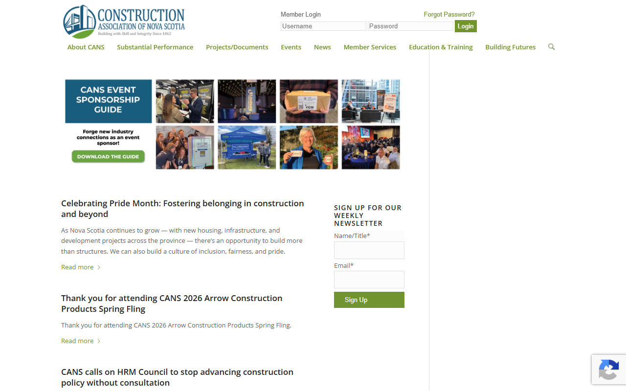 Construction Association of Nova Scotia (CANS) website