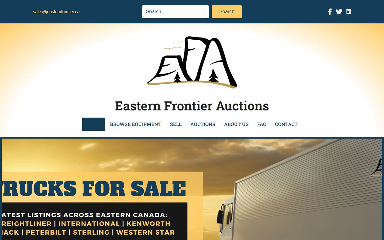 Eastern Frontier Auctions website