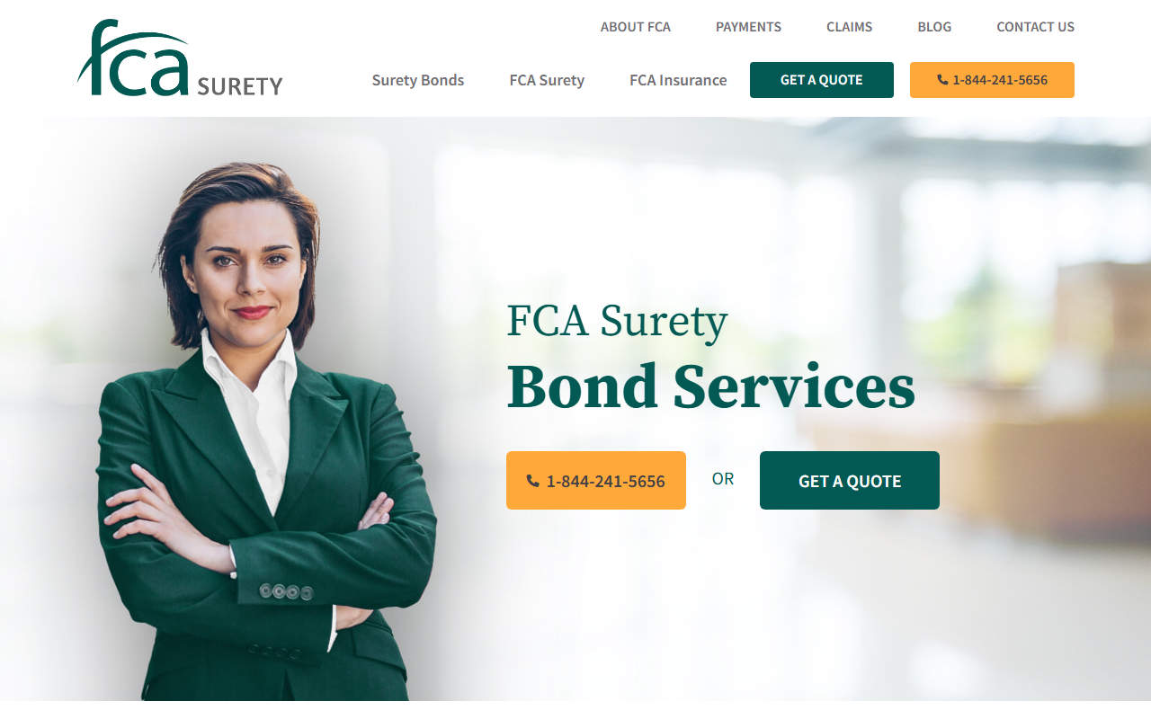 FCA Surety (a division of FCA Insurance / Firstbrook Cassie & Anderson Ltd.) website