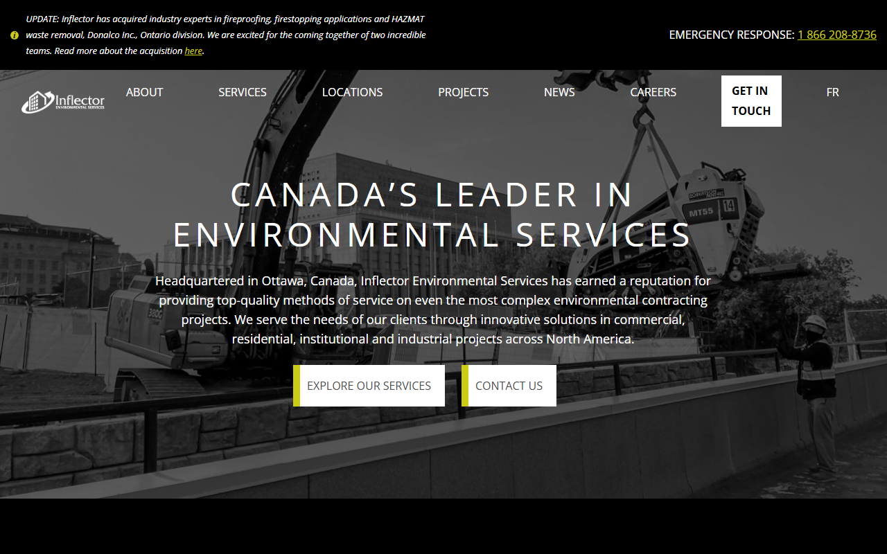 Inflector Environmental Services website