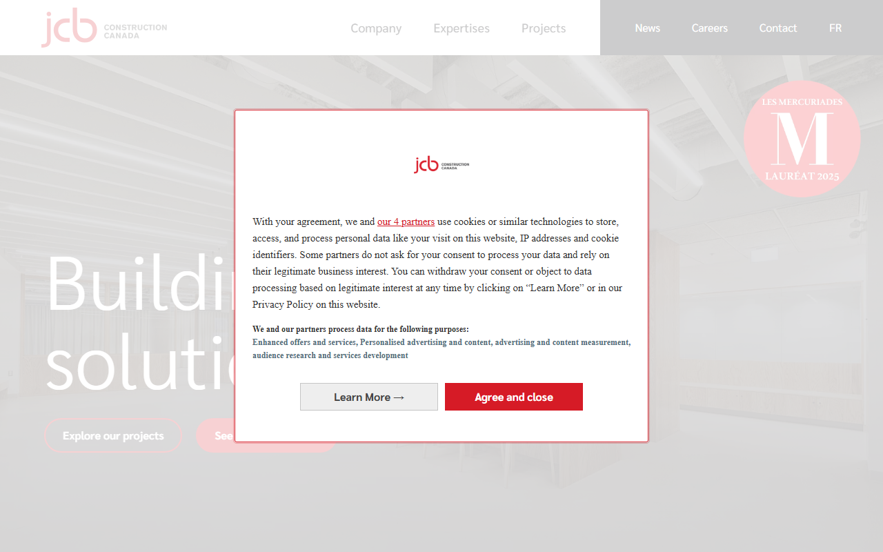JCB Construction Canada Inc. website