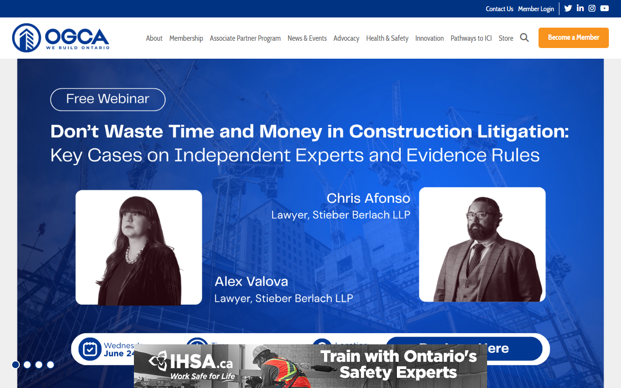 Ontario General Contractors Association website