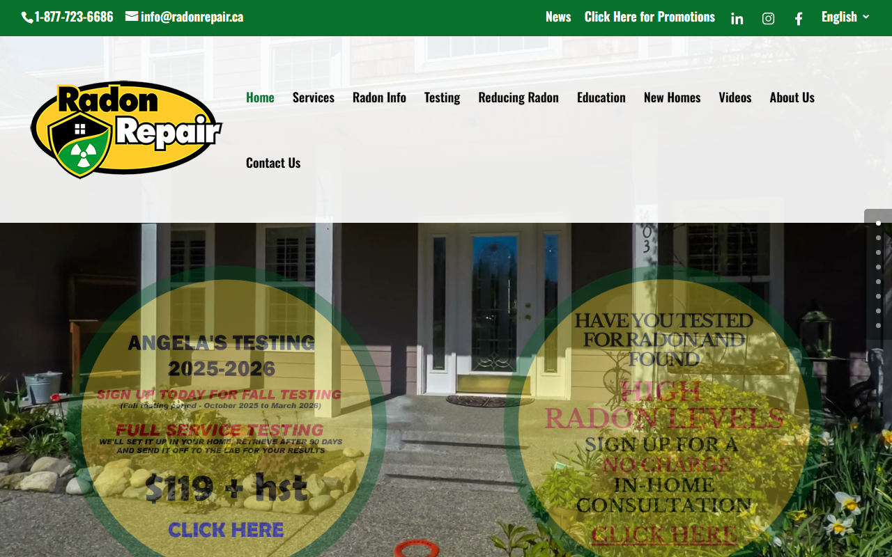 Radon Repair Inc. website