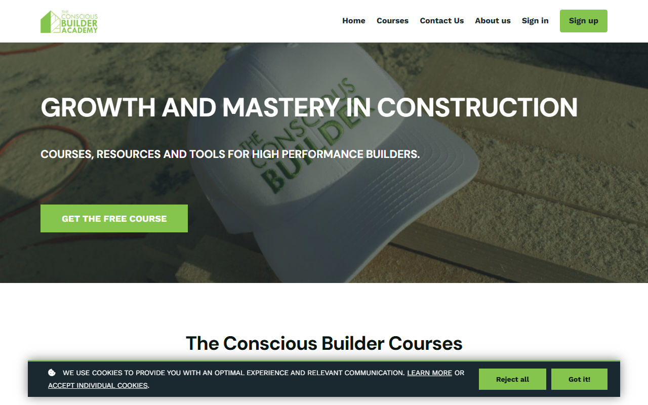 The Conscious Builder Academy website