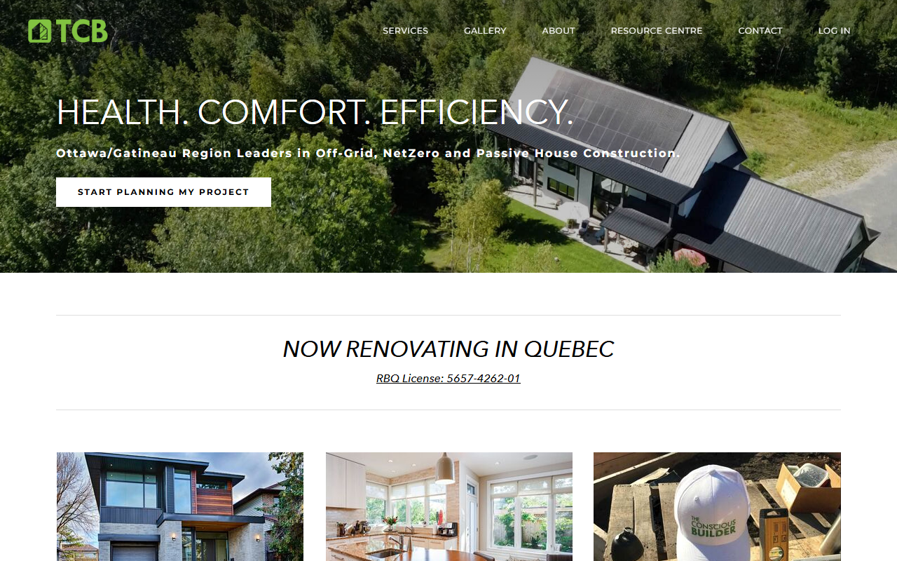 The Conscious Builder Inc. website